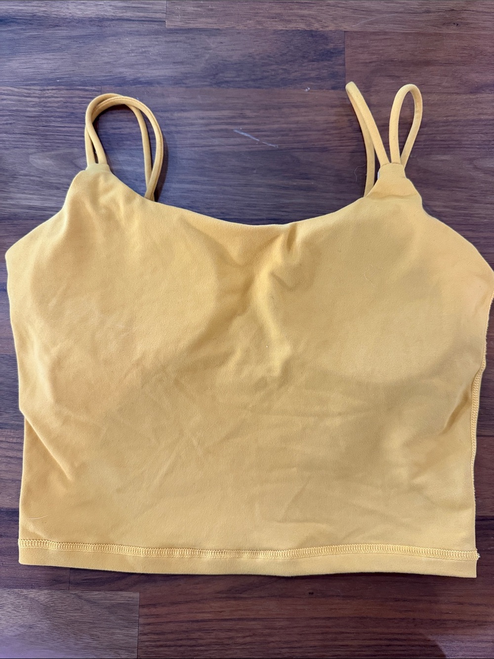 one 5 one Mustard Double-Strap Cropped Camisole